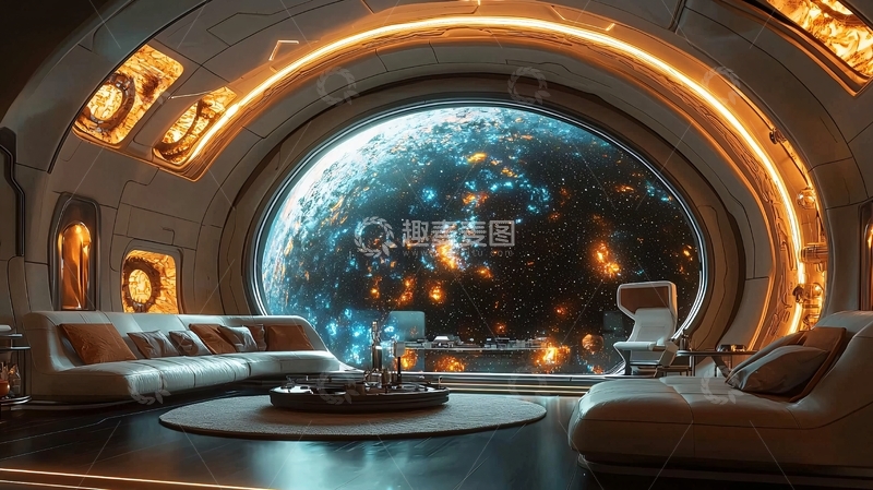 高清大图下载【趣麦麦图】宇宙飞船豪华休息室