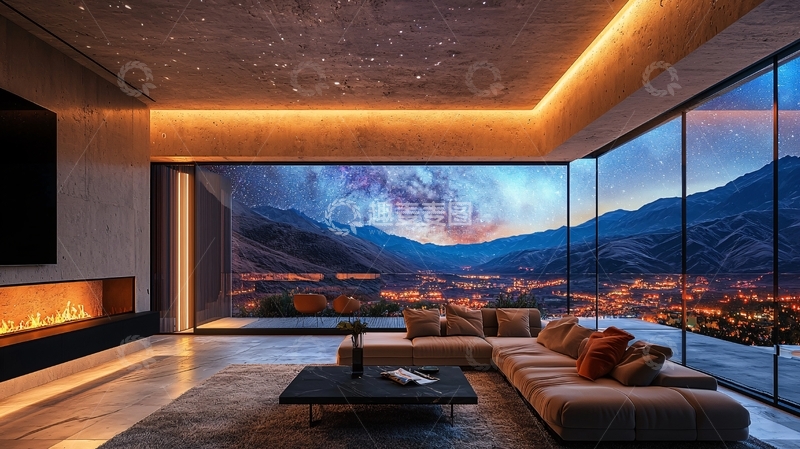 高清大图下载【趣麦麦图】星空顶现代客厅