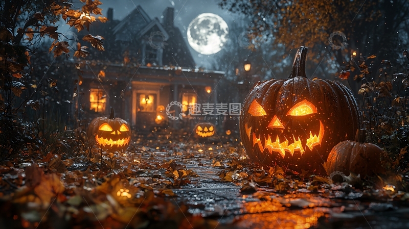 高清大图下载【趣麦麦图】万圣节南瓜屋