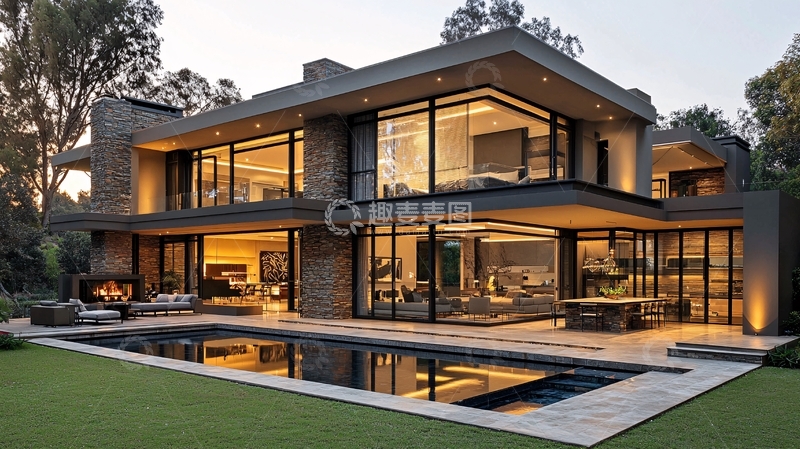 高清大图下载【趣麦麦图】现代简约别墅108