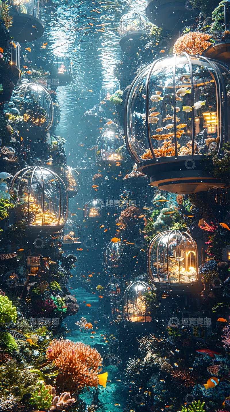 高清大图下载【趣麦麦图】海底玻璃屋