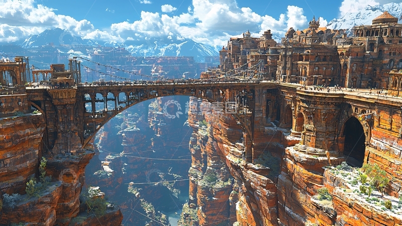 高清大图下载【趣麦麦图】峡谷城市景观