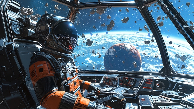 高清大图下载【趣麦麦图】太空宇航员驾驶舱