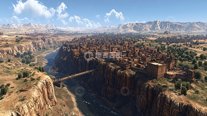 高清大图下载【趣麦麦图】峡谷中的古老城市