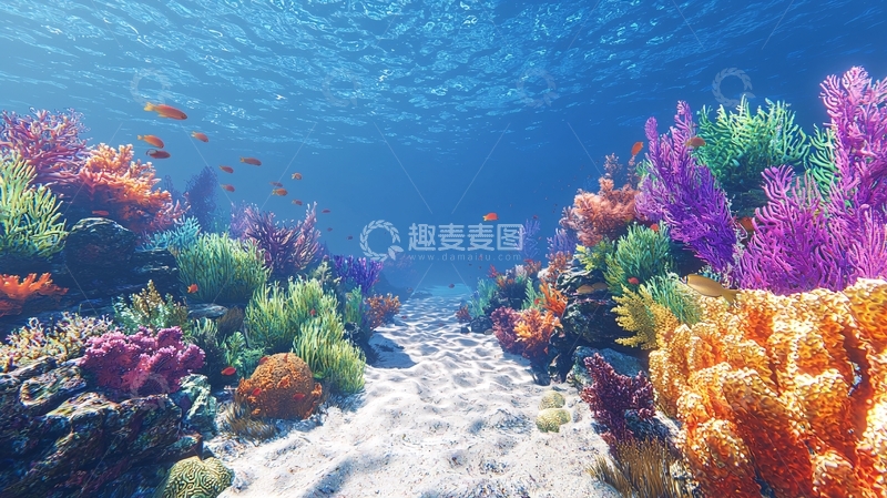 高清大图下载【趣麦麦图】海底珊瑚礁景观