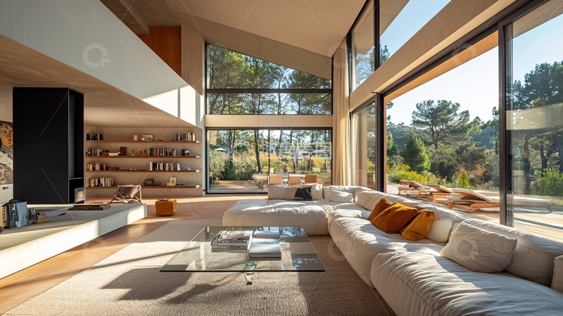 高清大图下载【趣麦麦图】现代简约别墅客厅