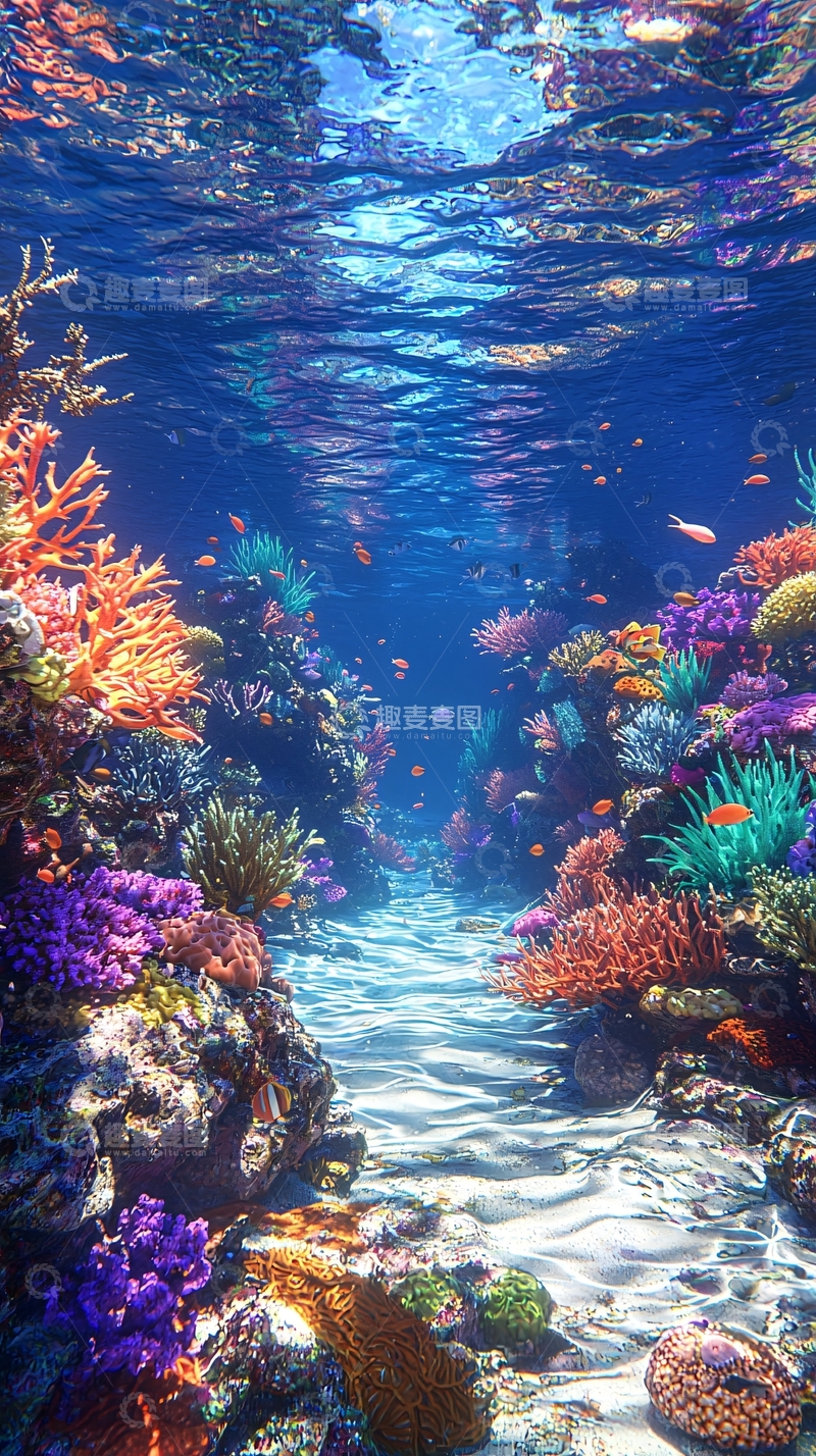 高清大图下载【趣麦麦图】海底珊瑚礁梦幻世界