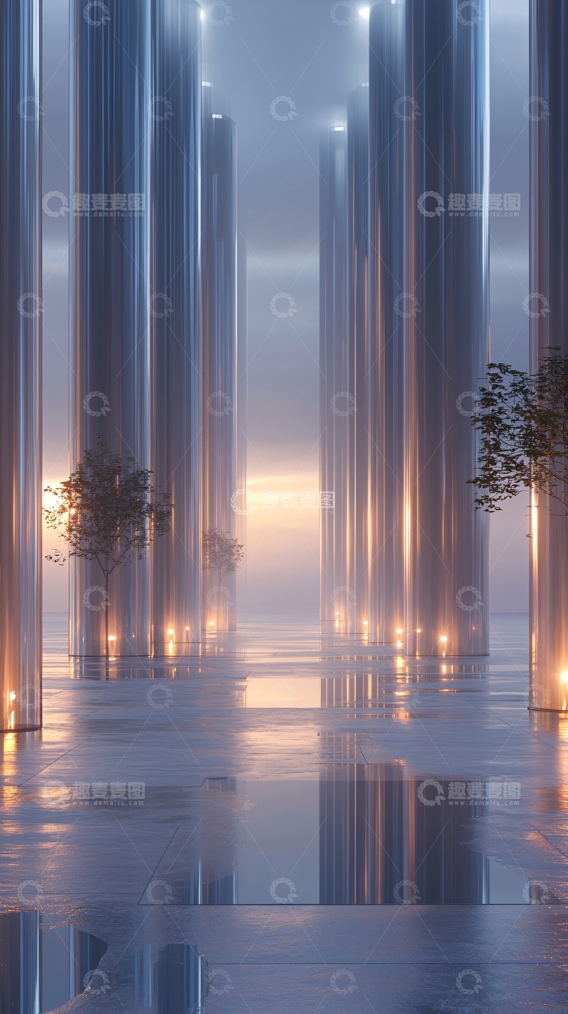 高清大图下载【趣麦麦图】金属柱廊
