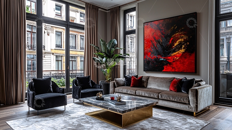 高清大图下载【趣麦麦图】现代奢华客厅