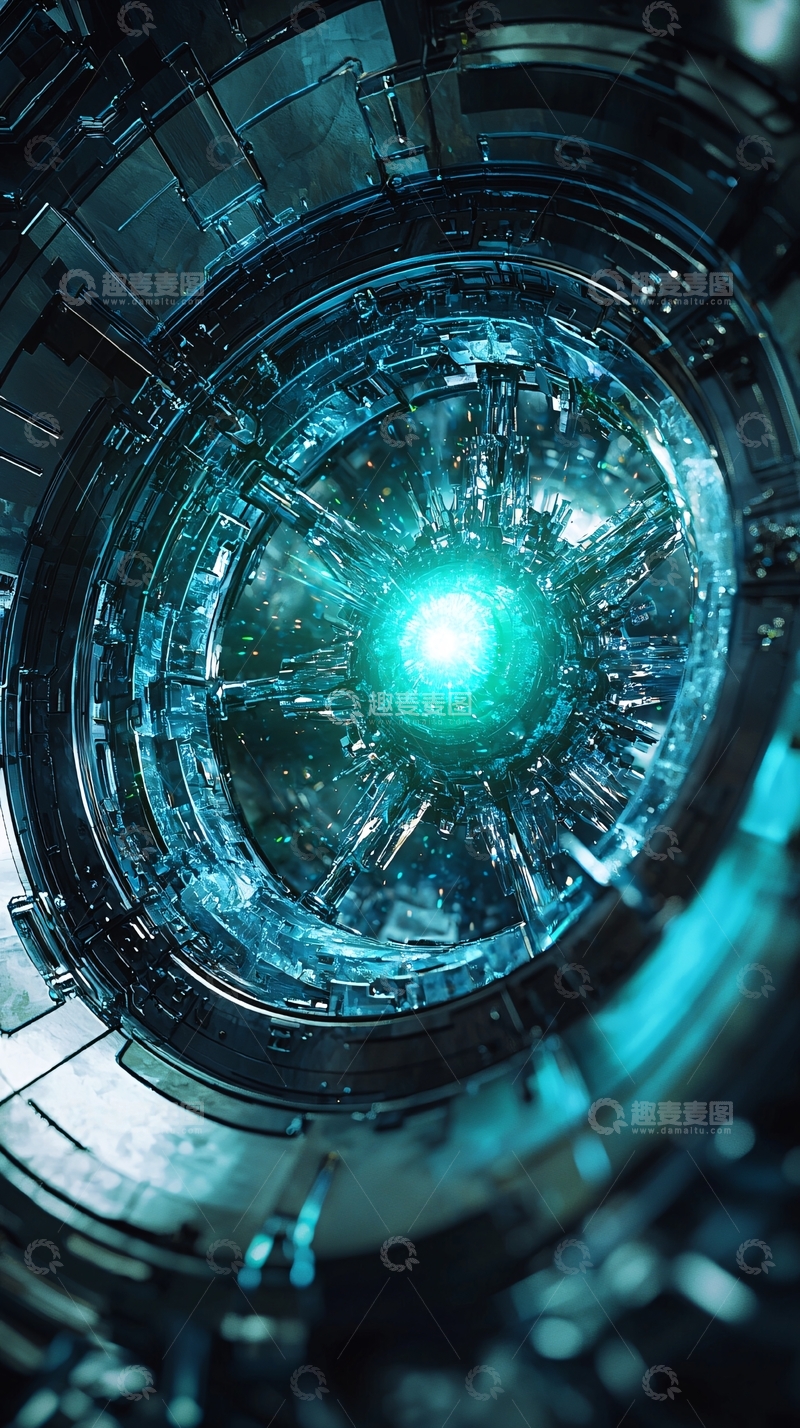 高清大图下载【趣麦麦图】科技感蓝色能量核心
