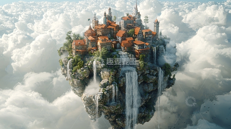 高清大图下载【趣麦麦图】云中之城