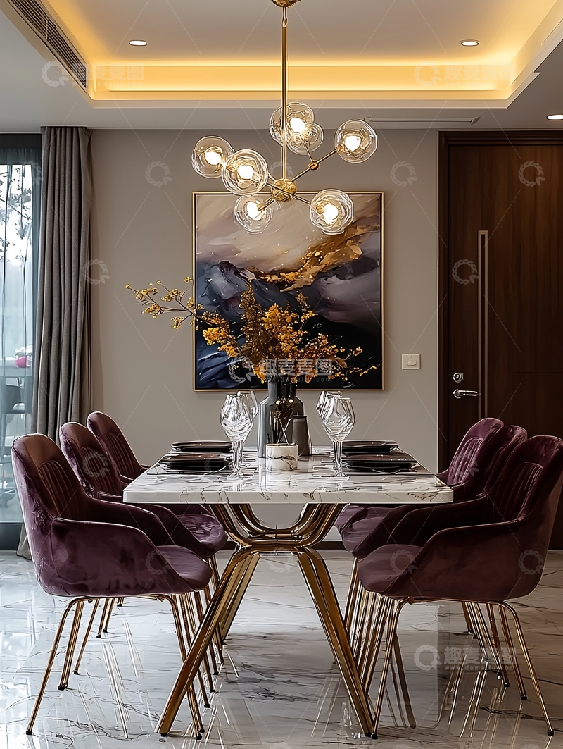 高清大图下载【趣麦麦图】现代轻奢餐厅设计