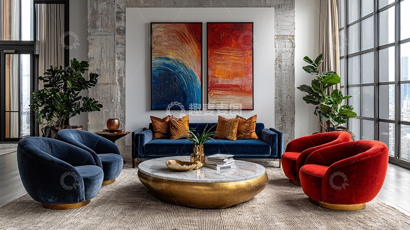 高清大图下载【趣麦麦图】现代轻奢客厅设计