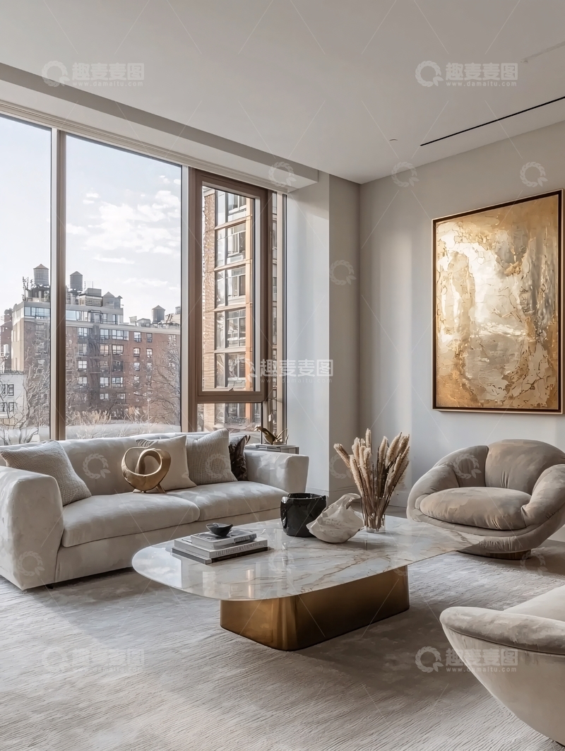 高清大图下载【趣麦麦图】现代极简客厅