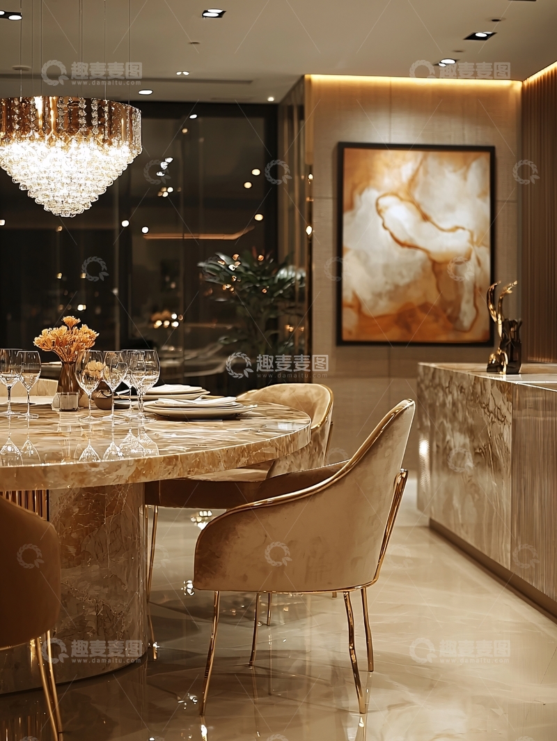 高清大图下载【趣麦麦图】奢华现代餐厅设计
