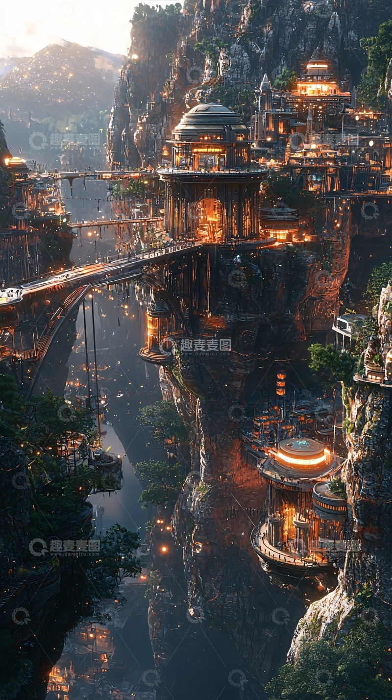 悬崖峭壁上的梦幻城市