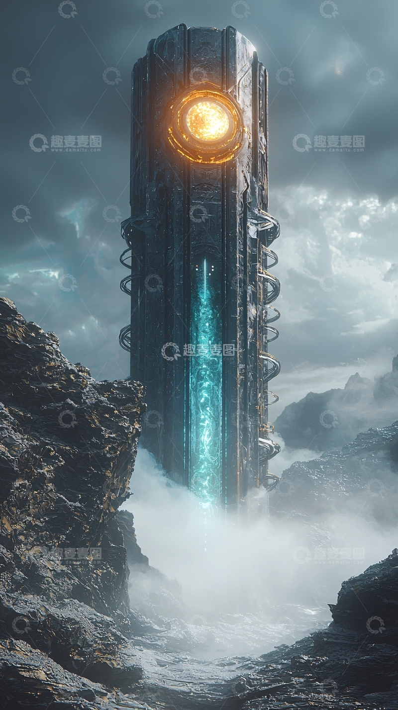 高清大图下载【趣麦麦图】未来科技高塔