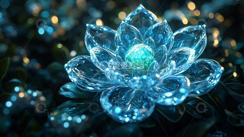 高清大图下载【趣麦麦图】蓝光水晶莲花
