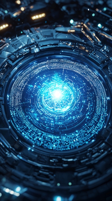 科幻科技感蓝色能量核心
