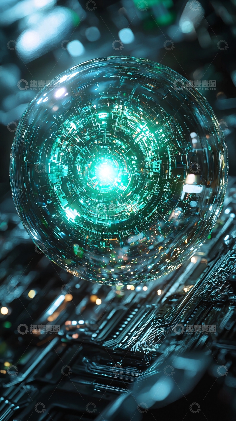 高清大图下载【趣麦麦图】科技感透明球体