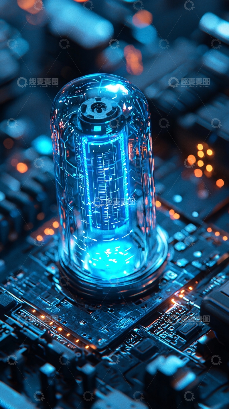 高清大图下载【趣麦麦图】蓝色电子管