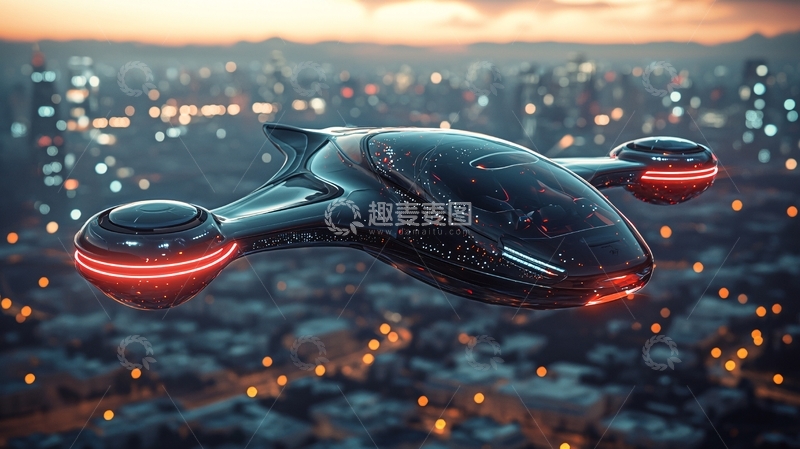 高清大图下载【趣麦麦图】未来城市飞行器