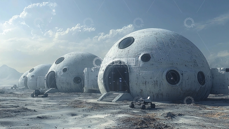 高清大图下载【趣麦麦图】月球基地未来建筑群