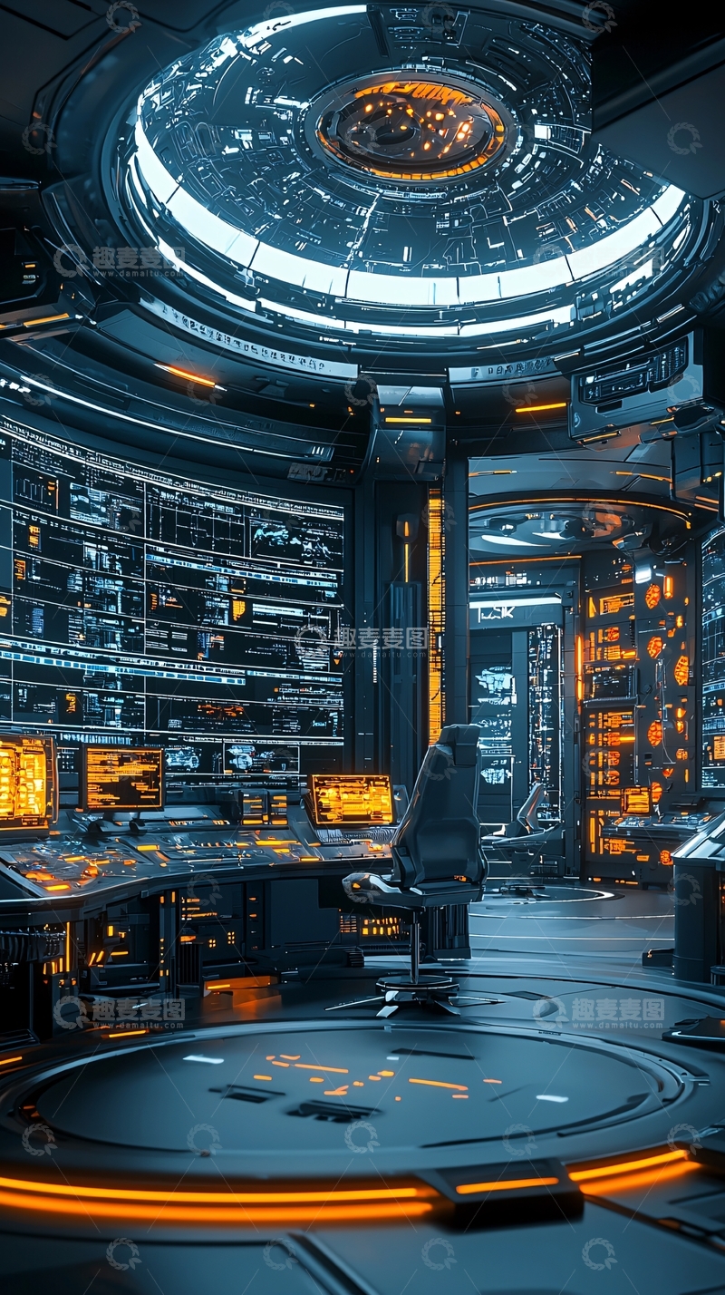 高清大图下载【趣麦麦图】未来科技感控制室
