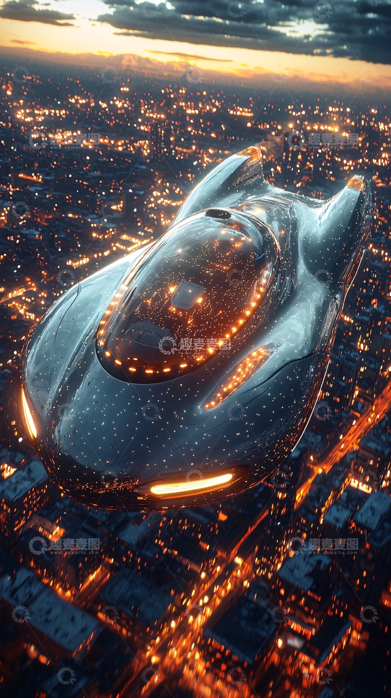 高清大图下载【趣麦麦图】未来都市飞车