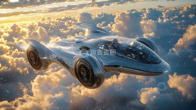 高清大图下载【趣麦麦图】未来飞行汽车
