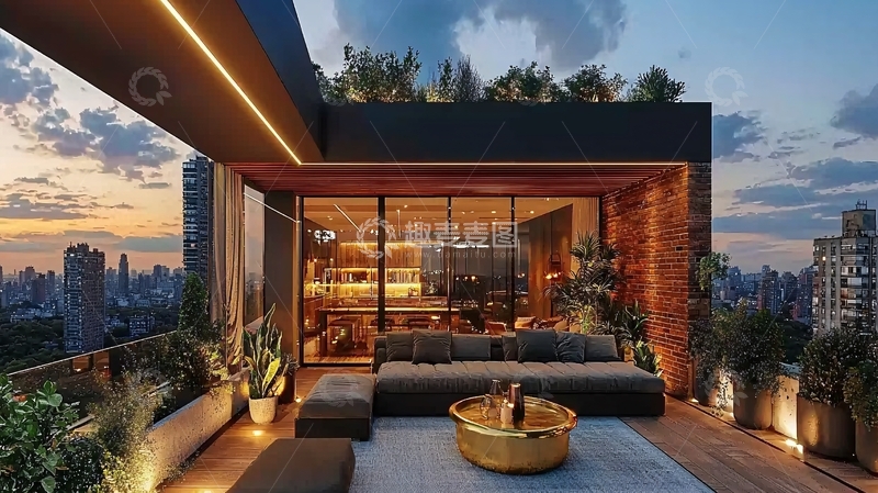高清大图下载【趣麦麦图】高端公寓顶层露台