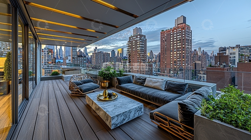 高清大图下载【趣麦麦图】现代都市露台景观