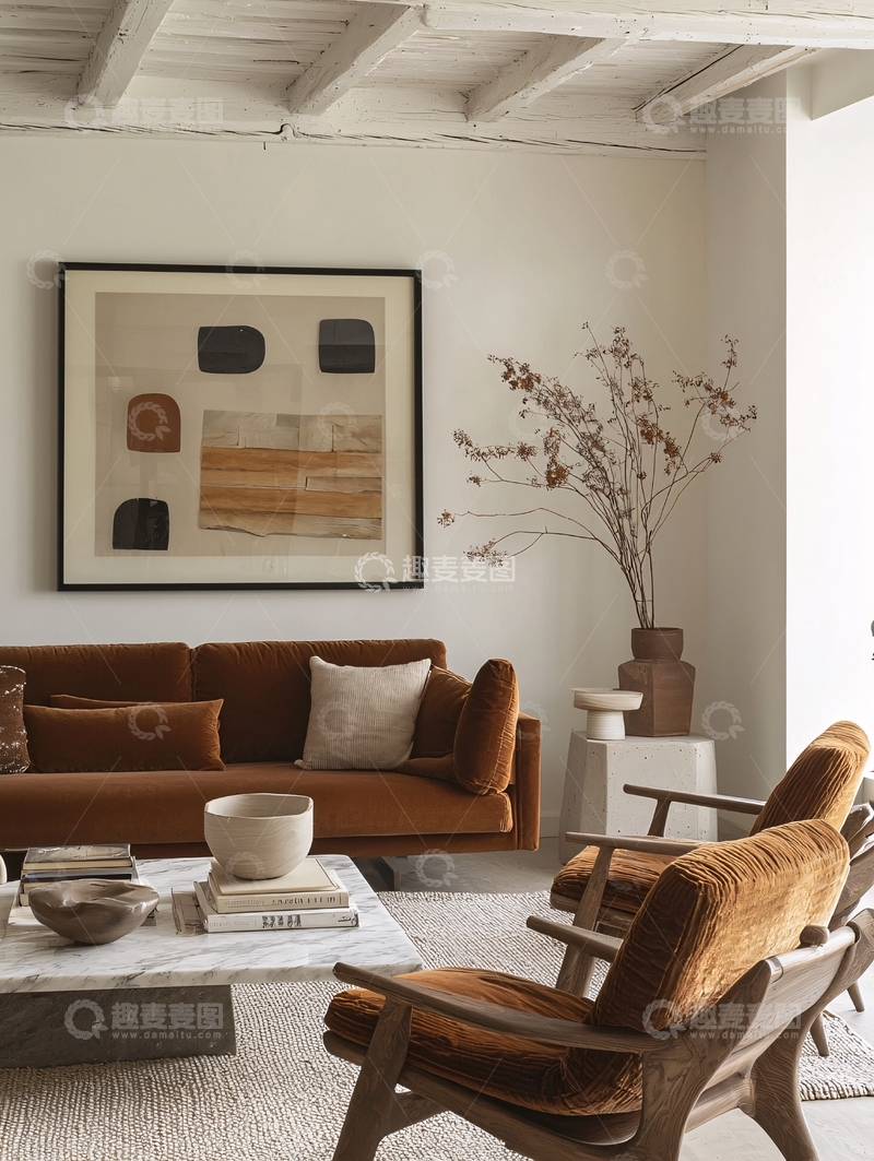 高清大图下载【趣麦麦图】极简风客厅装饰画