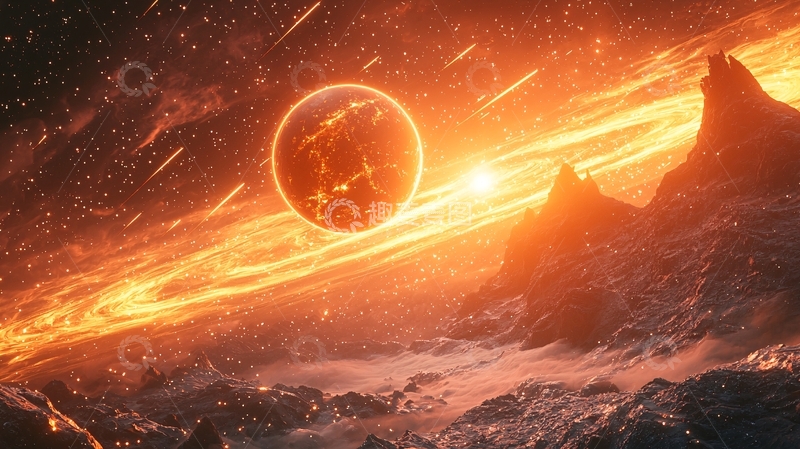 高清大图下载【趣麦麦图】燃烧的星球