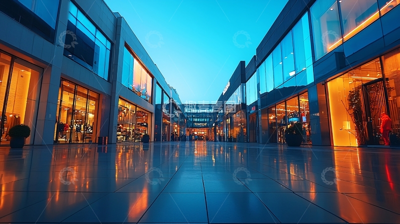 高清大图下载【趣麦麦图】现代化商业街夜景