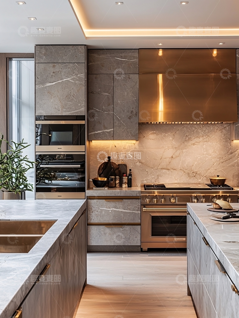 高清大图下载【趣麦麦图】现代轻奢风格厨房