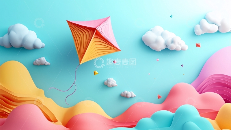 高清大图下载【趣麦麦图】彩色风筝