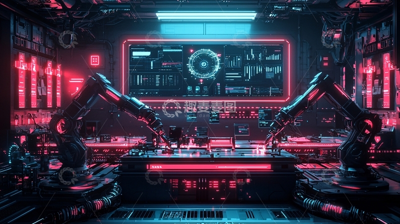 高清大图下载【趣麦麦图】未来科技感控制室