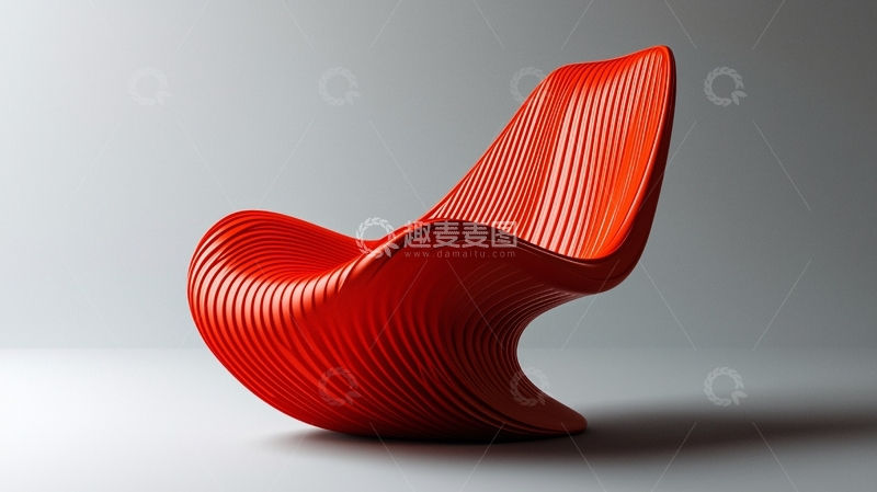 高清大图下载【趣麦麦图】红色现代简约休闲椅