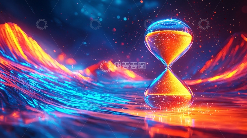 高清大图下载【趣麦麦图】流光溢彩的沙漏