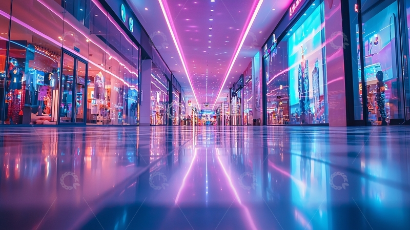 高清大图下载【趣麦麦图】霓虹灯商业街