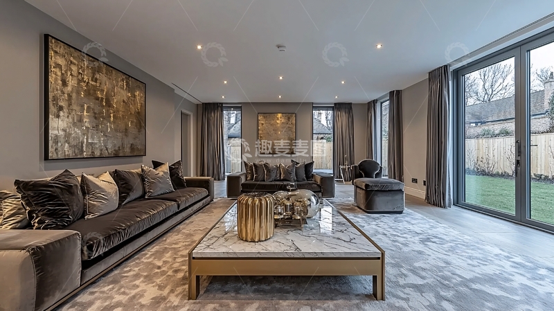 高清大图下载【趣麦麦图】现代极简风格客厅