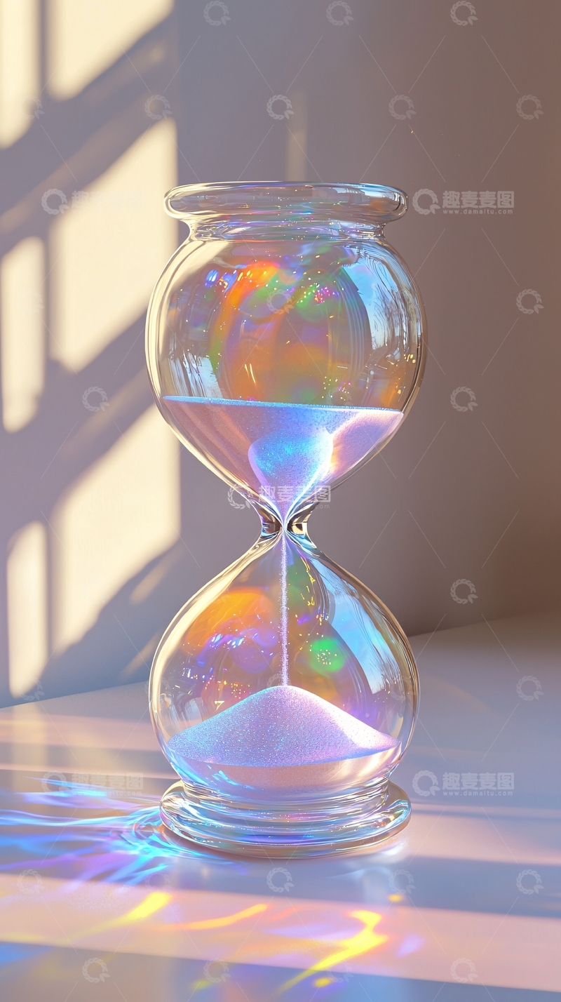 高清大图下载【趣麦麦图】梦幻彩虹沙漏