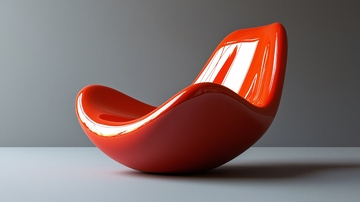 现代感橙色摇椅