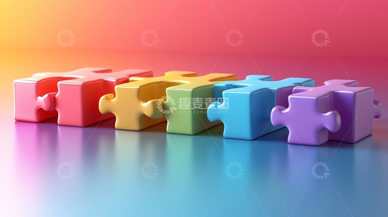 高清大图下载【趣麦麦图】彩色拼图