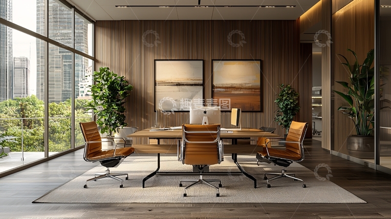 高清大图下载【趣麦麦图】现代简约木质办公空间