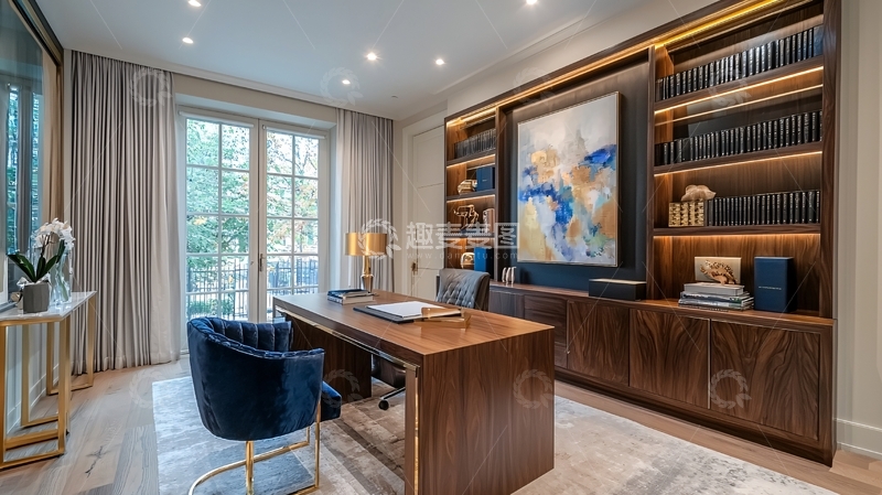 高清大图下载【趣麦麦图】高端现代书房设计