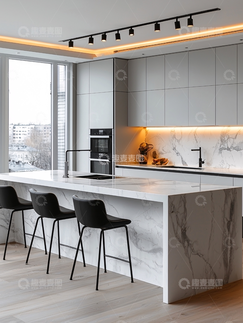 高清大图下载【趣麦麦图】现代极简风格厨房