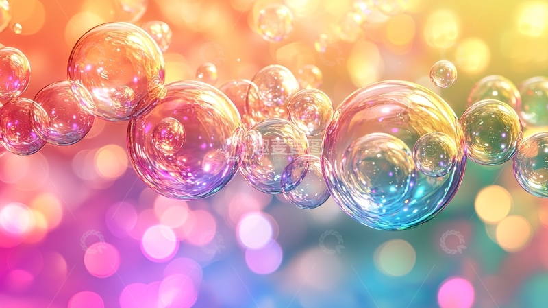 高清大图下载【趣麦麦图】彩虹泡泡