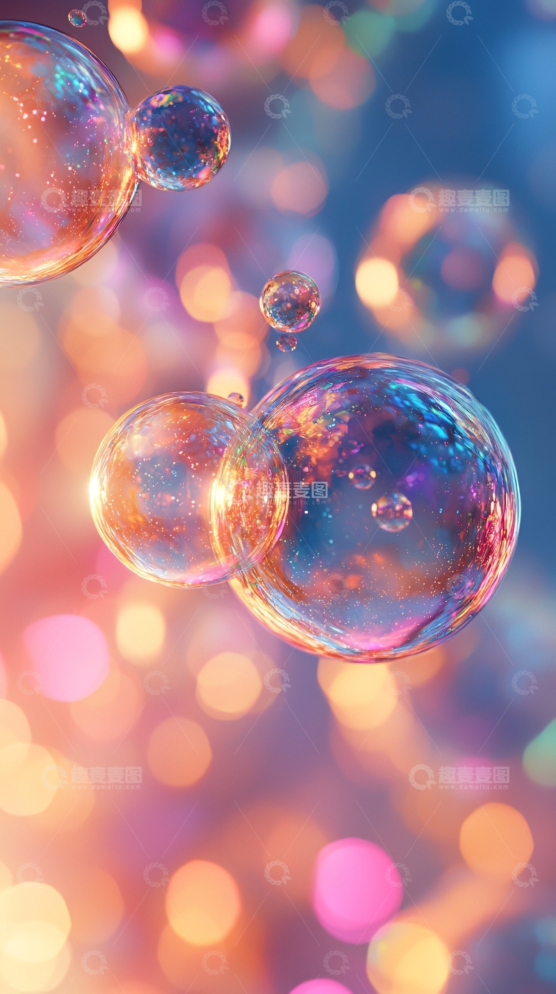 高清大图下载【趣麦麦图】彩色泡泡